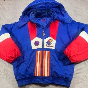 Rare 90’s Vintage University Of Kansas Jayhawks Reversible Pro Player Jacket L